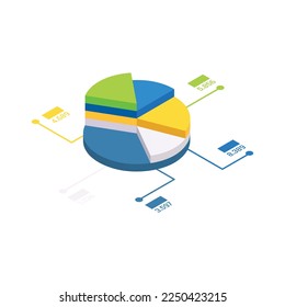 Investment funding isometric icons composition with isolated financial images on blank background vector illustration