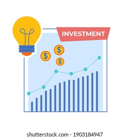 Investment funds increasing financial with growth diagram