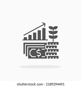 Investment glyph icon. Can be used for digital product, presentation, print design and more.