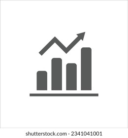Investment, grow, growth, market up, stocks, profit logo vector with flat design. Eps 10 Editable.