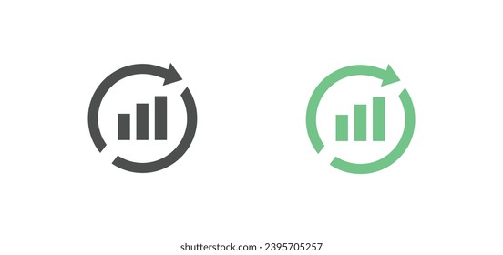 Investment growth chart vector icon isolated on white background in two colors style. Consistent growth icon vector eps10.