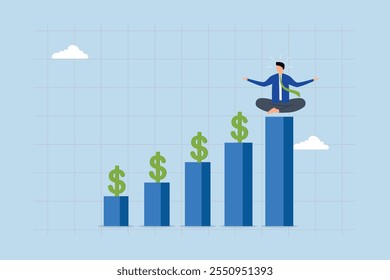 Investment growth, entrepreneur experiencing an increase in revenue and financial returns. 