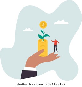 Investment growth, prosperity or earn more money from savings, mutual funds or opportunity to make profit and increase wealth,business concept.flat character.