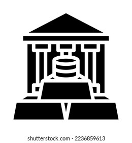 Investment growth solid icon. Financial success and growth concept. For business and payments presentation. Vector Illustration.
