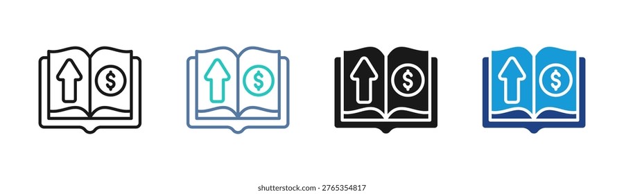 Investment Guide icon set multiple style collection