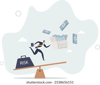 Investment high risk high expected return, investor risk appetite in securities and investment asset to get high reward concept.flat characters.