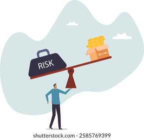 Investment high risk high expected return, investor risk appetite in securities and investment asset to get high reward .business concept.flat character.