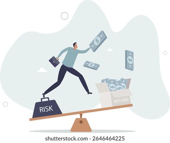 Investment high risk high expected return, investor risk appetite in securities and investment asset to get high reward concept. character life .