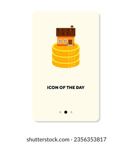 Investment in house icon. Money, buying, dwelling isolated vector sign. Renting and housing concept. Vector illustration symbol elements for web design and apps