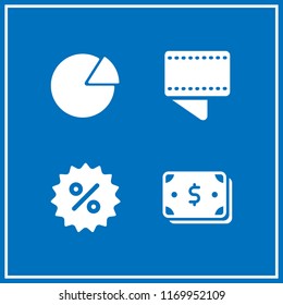 investment icon. 4 investment vector set. percentage, pie graphic, wallet and dollar icons for web and design about investment theme