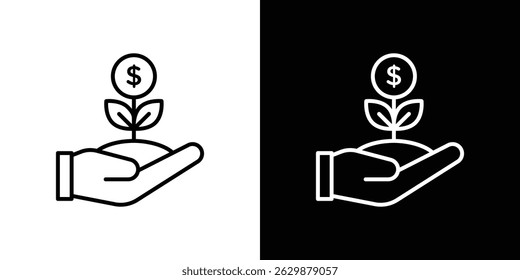 Icono de inversión en formato de Vector negro