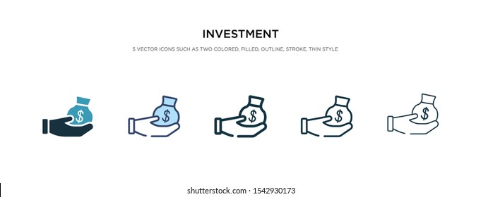 investment icon in different style vector illustration. two color and black investment vector icons designed in filled, outline, line and stroke style can be used for web, mobile, ui
