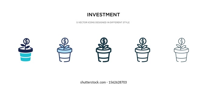 investment icon in different style vector illustration. two colored and black investment vector icons designed in filled, outline, line and stroke style can be used for web, mobile, ui