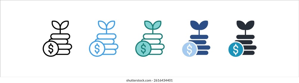 Investment Icon In Different Style Vector