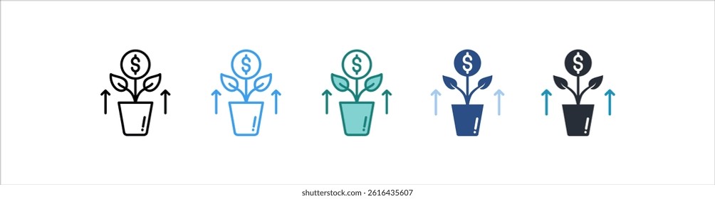 Investment Icon In Different Style Vector
