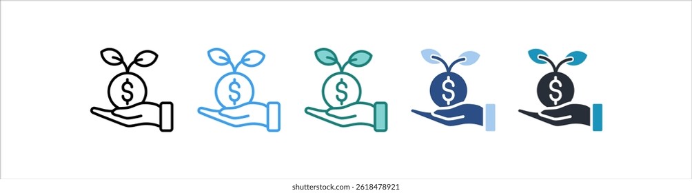 Investment Icon In Different Style Vector