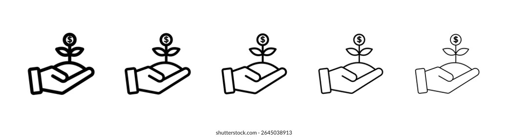 Icono de inversión lleno de concepto de signo plano para el Diseño web.