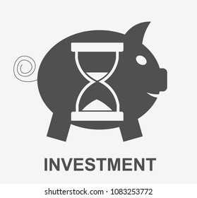 investment icon. Flat design vector illustration