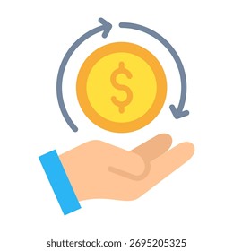 Ilustração de vetor de design plano do ícone de investimento
