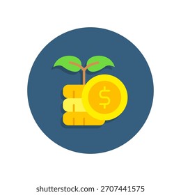 Ilustração de vetor plano do ícone de investimento