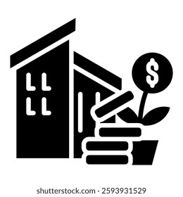 Investment Icon in Glyph Style. Simple Vector Design. Simple Vector Glyph Icon