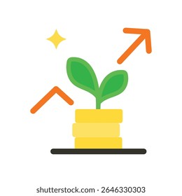 Investment icon. Ideal for financial analysis, market research, statistics, business presentations, data visualization concepts.