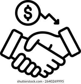 investment icon illustration design with outline, this is not made from any AI generation