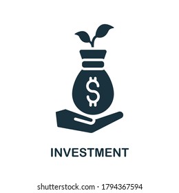 Investment icon. Monochrome simple Investment icon for templates, web design and infographics