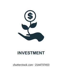 Investment icon. Monochrome simple Investment icon for templates, web design and infographics