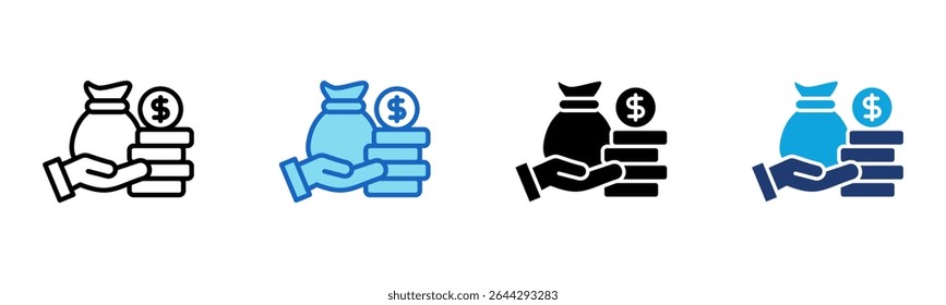 Investitionssymbol Multi-Style-Vektorgrafik