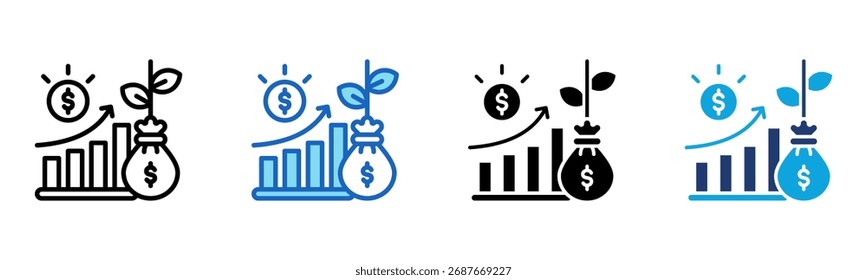 Icono de inversión Multi Style Ilustración vectorial