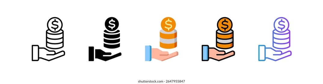 Investment Icon Multiple Vector Illustration