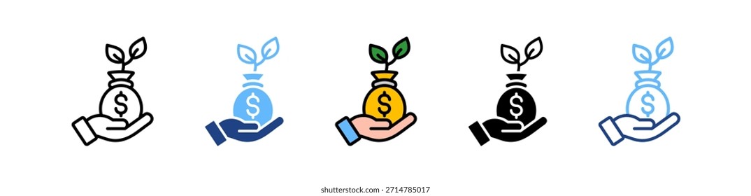Ilustração de vetor múltipla do ícone de investimento