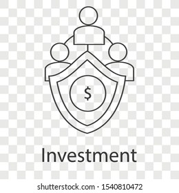 Investment icon on transparency background. Creative design idea. Flat vector illustration use for your project.