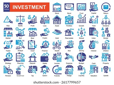  Investment icon pack collection set for business
