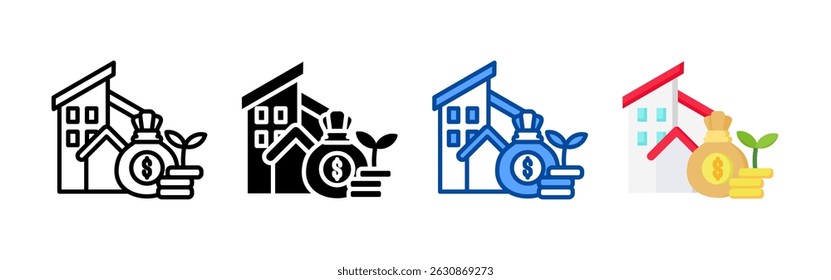 Investment icon set bundle. Multi style icon collection perfect for websites, apps, and presentations. Simple vector icon collection