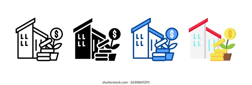 Paquete de conjunto de iconos de inversión. Colección de iconos de estilo múltiple perfecta para Sitios web, App y presentaciones. Colección de icono de Vector simple