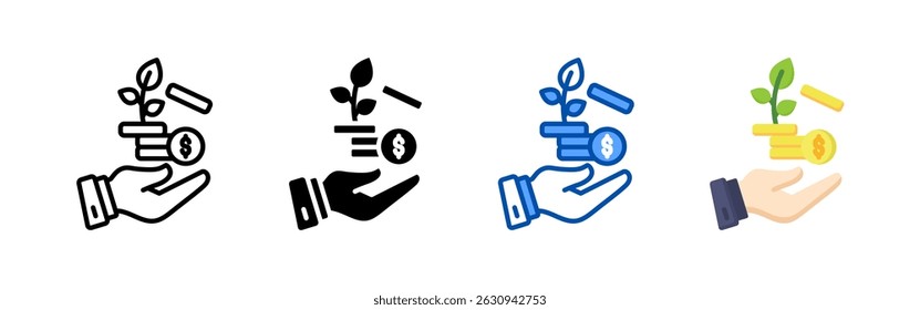 Paquete de conjunto de iconos de inversión. Colección de iconos de estilo múltiple perfecta para Sitios web, App y presentaciones. Colección de icono de Vector simple
