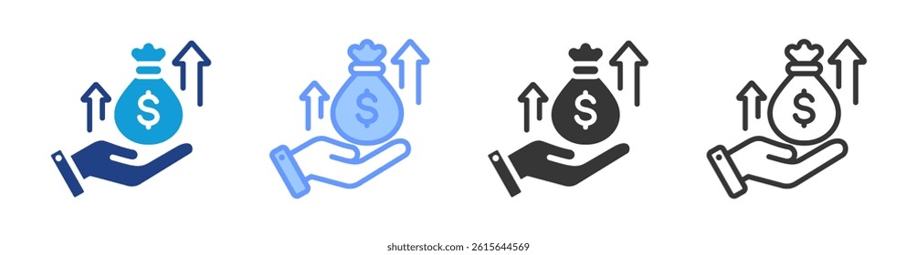 Investment icon set multiple style collection