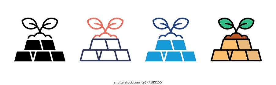 Conjunto de iconos de inversión Colección de estilo múltiple