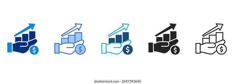 Investment Icon Set Multiple Style Vector Illustration