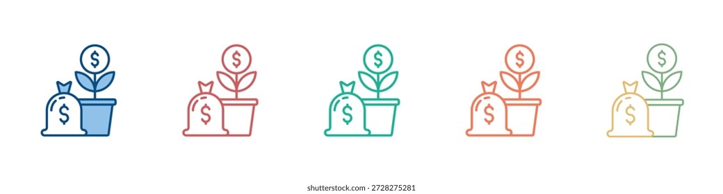 Conjunto de iconos de inversión Colección de estilo múltiple