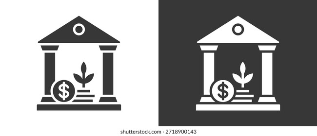 Conjunto De Iconos De Inversión Colección De Vector Aislado En Blanco Y Negro
