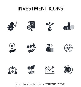 Investment icon set.vector.Editable stroke.linear style sign for use web design,logo.Symbol illustration.