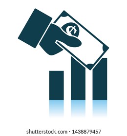 Icono de inversión. Diseño de reflexión de sombra. Ilustración vectorial.