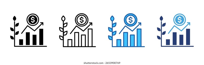Investment icon sheet multiple style collection