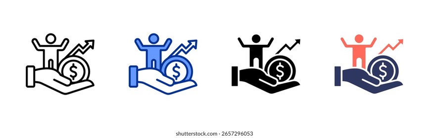 Investment icon sheet multiple style collection