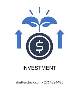Investment icon solid vector illustration