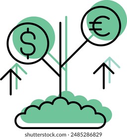 Investment Icon - Symbolizing the Commitment of Resources for Future Financial Returns
