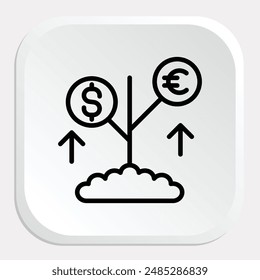 Icono de Inversión - Simbolizando el Compromiso de Recursos para Futuros Rendimientos Financieros